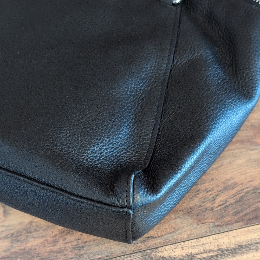 Coach Black Prairie Satchel Pebbled Leather Satchel with Silver Hardware   C294 - Picture 14 of 15